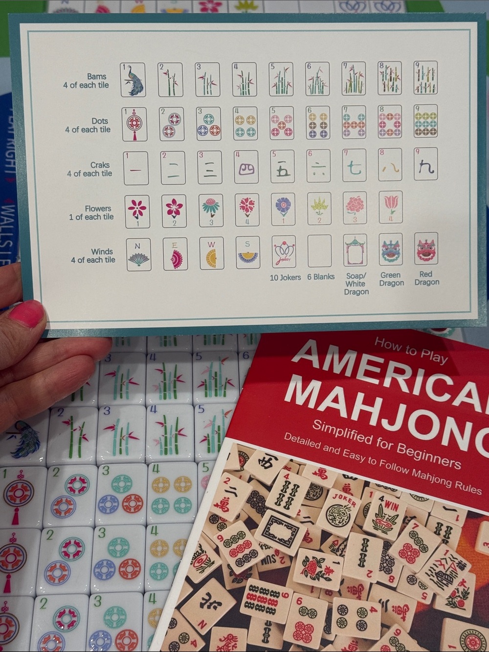 American Mahjong Tile Set - Multi-Color Designs - Picture 11 of 15